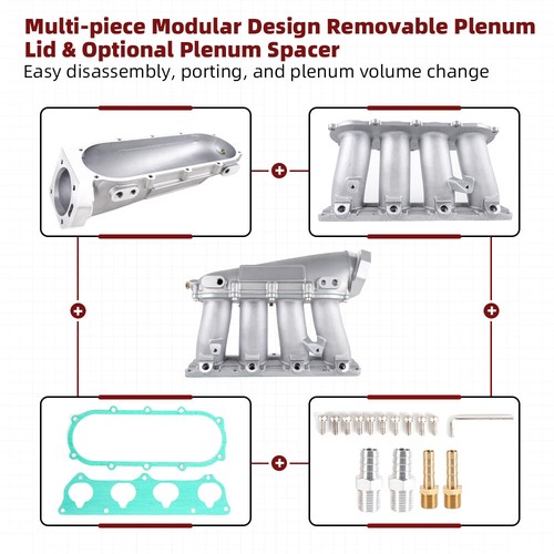 Ultra Street Intake Manifold for Honda K-Series K20A K20A2 K20Z1 K24A1 Silver - Picture 2 of 12