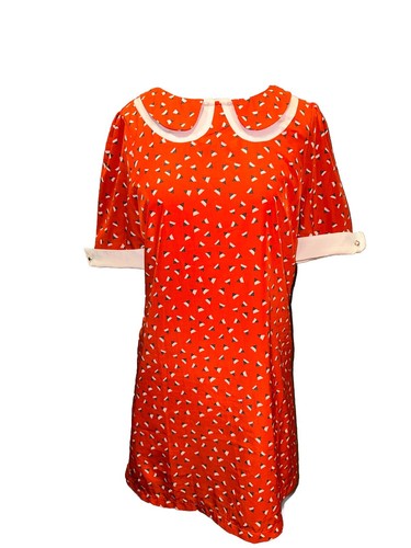 Paper Crane Peter Pan Collared Mod Dress Anthropologie Shift Retro Medium Hippie - 第 1/10 張圖片