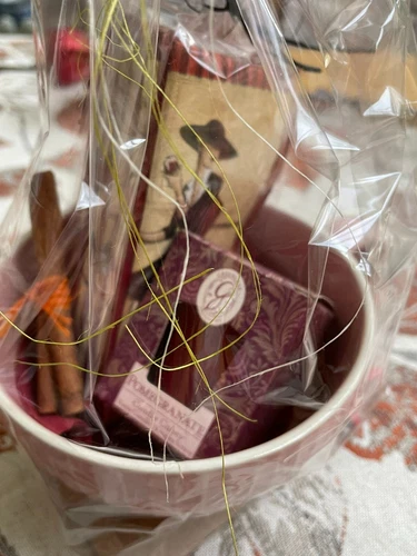 Geschenkideen Set CAPPUCCINOTASSE ROSA Servietten Duftkerze Dekoration Geschenke