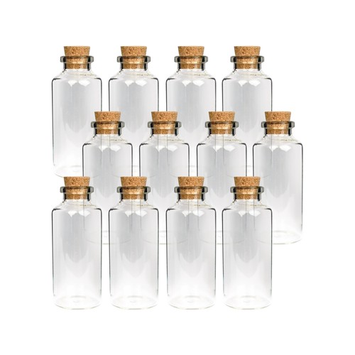 Fläschchen Glas mit Korken Set Miniflaschen 10 - 50ml Deko Perlen Gewürzbehälter - Bild 2 von 31