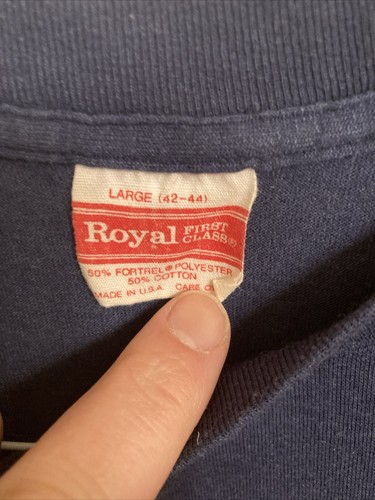 vintage georgetown t shirt * Made USA * Royal * Small * Trau Loevner Hoyas - Picture 2 of 7