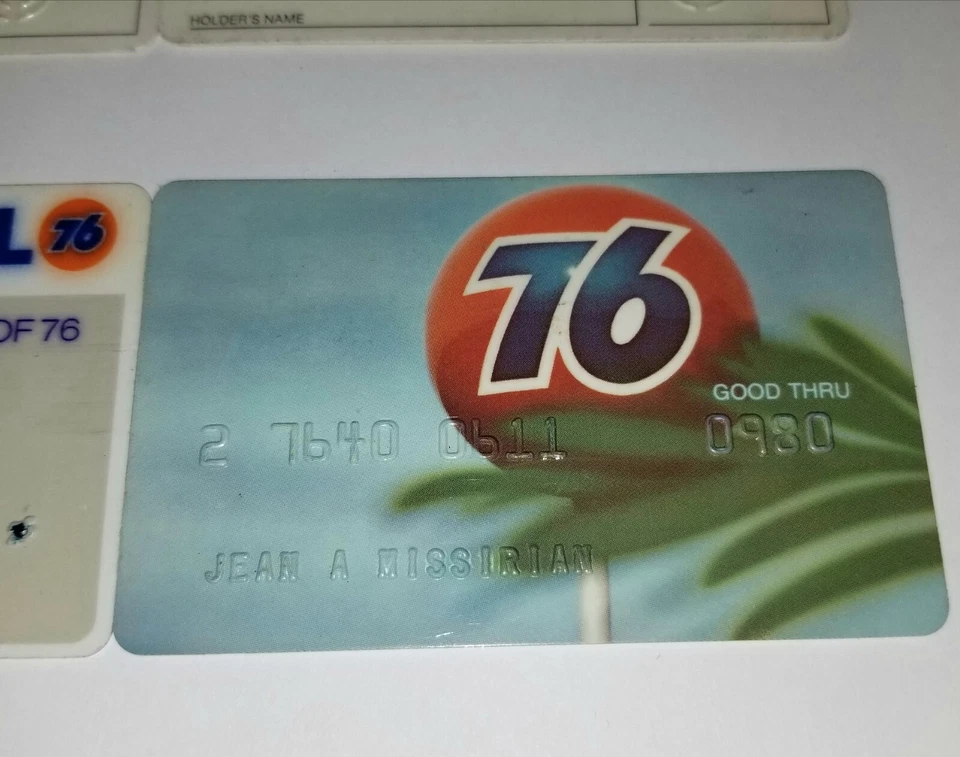 UNOCAL 76 MOBILE 4 TARJETA DE CRÉDITO VENCIDA 1980 DE COLECCIÓN GASOLINERA CARGA DE PETRÓLEO BANCO COCHE Foto 4 de 4
