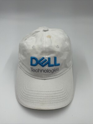 Dell Technologies Hat Logo Spell Out Cap White Embroidered Strap Back Employee