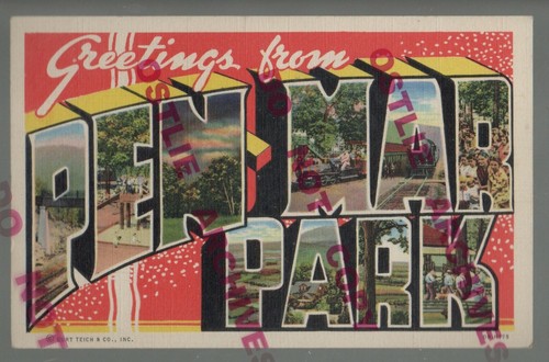 Pen Mar Park MARYLAND c1940 AMUSEMENT PARK nr Hagerstown Thurmont CURTEICH  - Picture 1 of 2