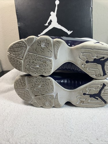 Girls Nike Air Jordan 9 Retro (GS) Size 4.5y White Imperial Purple 537736-109 B - Picture 14 of 24