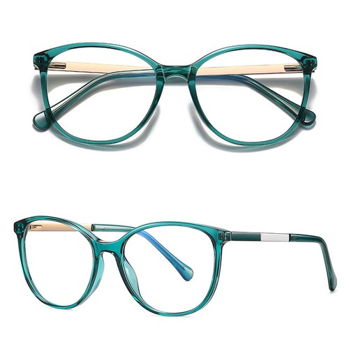 Large Square Eyeglasses Frames Transparent Glasses Metal Temples Unisex - Picture 13 of 22