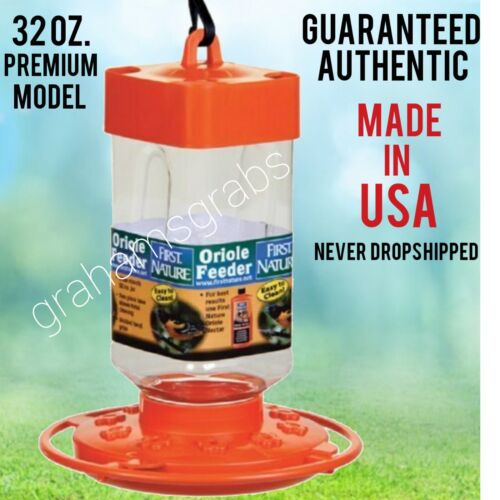 FIRST NATURE ORIOLE FEEDER 32 OZ WIDE MOUTH #3088 EASY CLEAN & FILL MADE IN USA - Picture 2 of 10