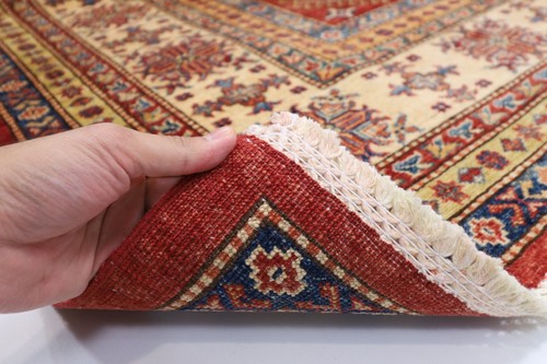 9x12 ft Kazak Red Area Rug Afghan Hand Knotted Wool Rug Dining Room Rug - Picture 11 of 14