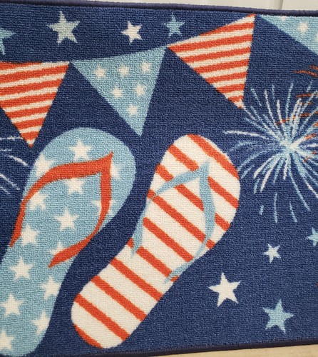 Küche Akzent Teppich (rutschfest) (17x28") patriotisch, amerikanisches Feuerwerk & Flip Flops, NR - Bild 11 von 14