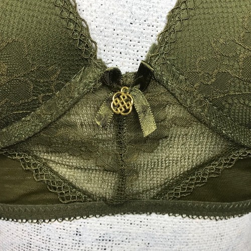 Daisy Fuentes Womens Long Line Bra 34C Green Lace Push Up Underwire Padded - Picture 7 of 14