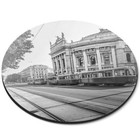 Round Mouse Mat (bw) - Tram Vienna Austria Travel  #38198