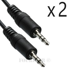 2 Pack Lot - 25ft 1/8" 3.5mm Audio Headphone Male Stereo Cable M/M MP3 Aux PC