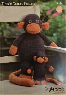 Strickanleitung - Affe Spielzeug, DK, Erwachsene & Baby, 2 Designs Stylecraft 9237