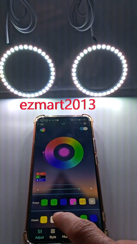 2pcs RGB LED halo ring angel eye for headlight fog lamp-No Bluetooth control Box - Video 1 of 1