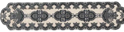 Glitzernder Luxus Samt Tischsets Tischmatten Tischläufer Set beige schwarz glitzer - Bild 15 von 19