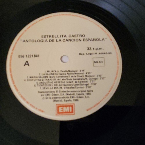 Antologia de la Cancion Espanola: Vol 5 Estrellita Castro Vinyl LP 12" - Picture 4 of 6
