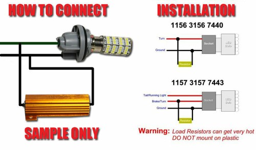 2x 7443 Type-2 Switchback White/Yellow 20-LEDs Turn Signal Light Bulbs+Resistor - Picture 8 of 8