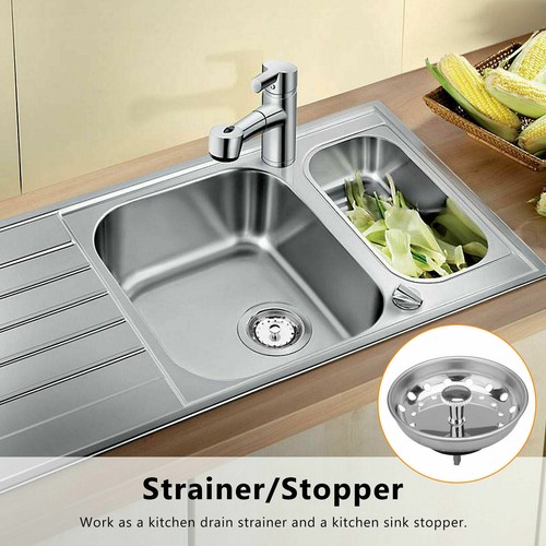 2 Pack Kitchen Sink Strainer Stopper Stainless Steel Drain Basket Waste Plug USA - Imagen 3 de 10