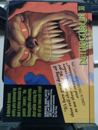 1994 Marvel Masterpieces DEMOGOBLIN Base Card #30 - Picture 4 of 5