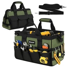 Heavy Duty Tool Bag 15-Inch, 16-Pocket Portable Empty Tool Box Organizer Storage