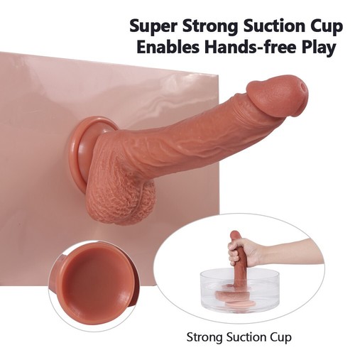 Liquid Silicone Realistic Huge Dildo Cock Suction Cup Women Sex Toys Thick Dong - Picture 5 of 6