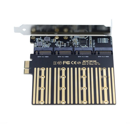 Adattatore da PCIE a M.2 PCI Express X1 3,0 a 4 porte B chiave M.2 scheda riser SSD SATA - Foto 5 di 12