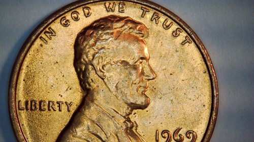 1969 Red Lincoln Penny, No Mint Mark, Major DDO, Variety Vista 1969 DDO-001 - Picture 3 of 8