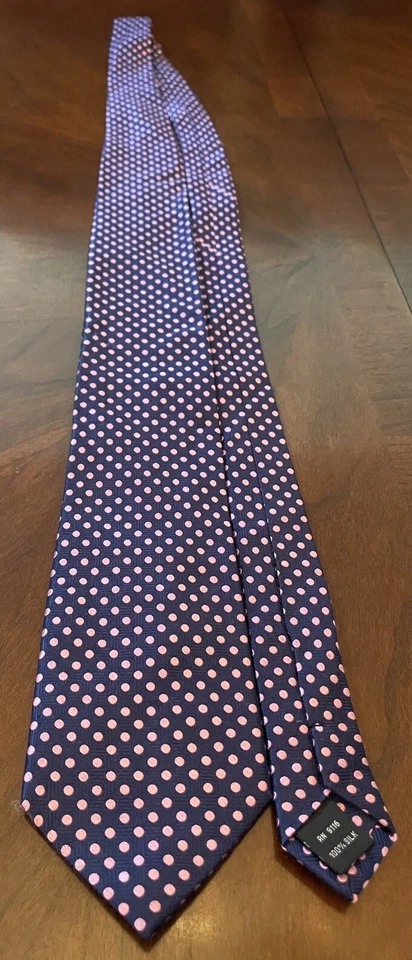 Corbata de cuello vintage Bloomingdale’s azul rosa 100 % seda para hombre hecha en China Foto 3 de 4