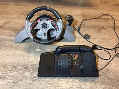 Playstation Mad Catz MC2 Racing Steering Wheel PlayStation 1 2 Ps1 Ps2