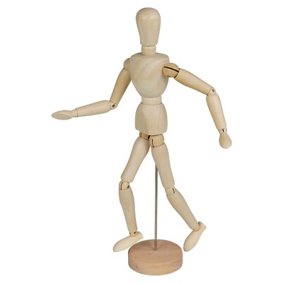 33 cm Holzpuppe mit verstellbaren, flexiblen Gliedmaßen für Künstler