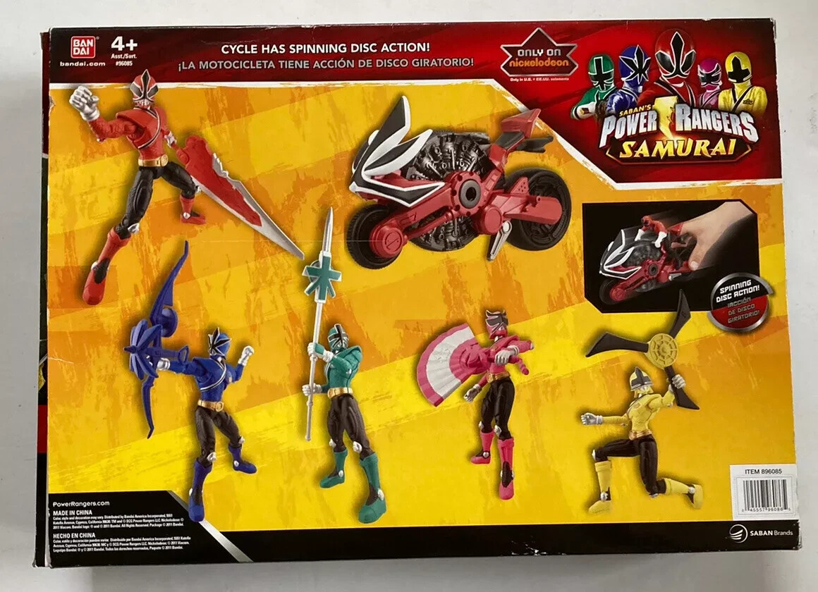 Power Rangers Samurai Ranger Team & Disc Cycle Pink Yellow