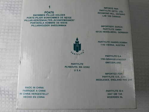 Portavelas de pilar PartyLite muñeco de nieve P0476 Snowmen - Imagen 6 de 6