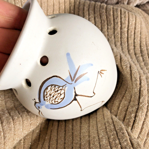 Vintage Southwest Art Pottery ROADRUNNER Pierced Vase Weird Bird Marked - Picture 7 of 7