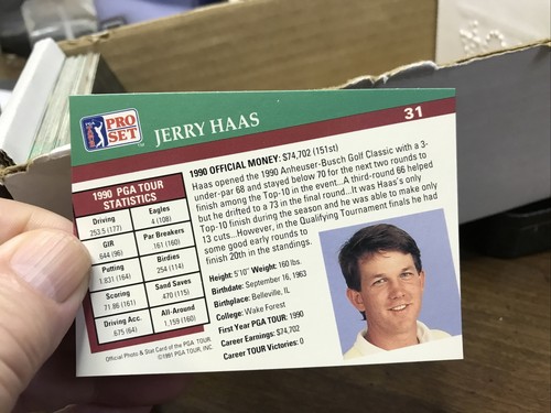 1991 Pro Set  PGA Tour Golf # 31 JERRY HAAS - Picture 2 of 2