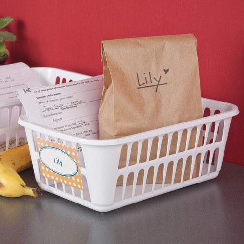 White Plastic Storage Basket, Closet, Kitchen, Office Organizer - Picture 2 of 5
