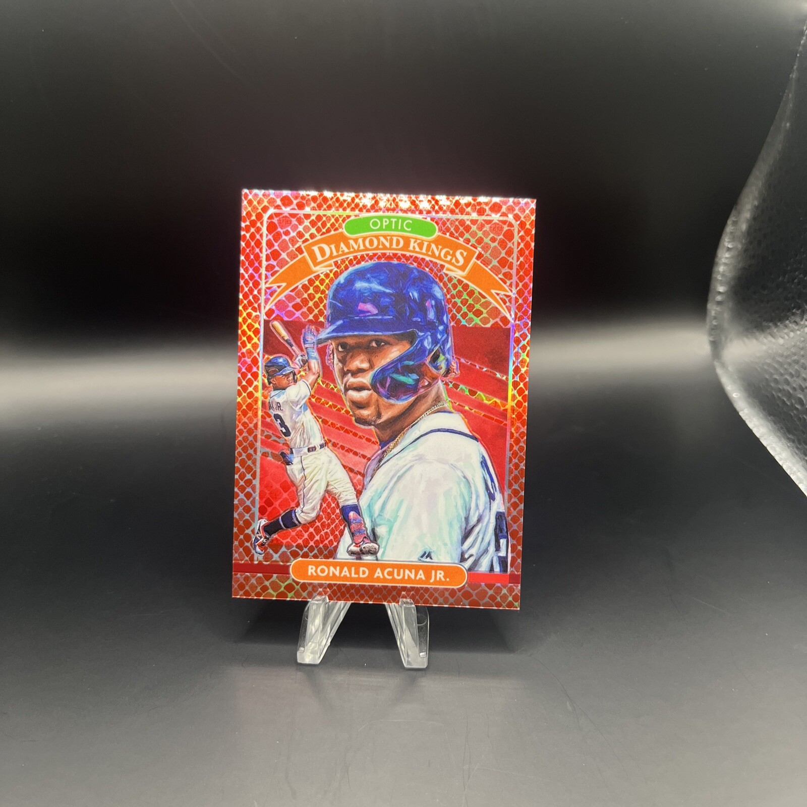 Ronald Acuna Jr. 2020 Donruss Optic Diamond Kings Red Dragon Prizm /88