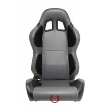 Cipher Auto CPA1001 All Gray Leatherette Racing Seats Pair