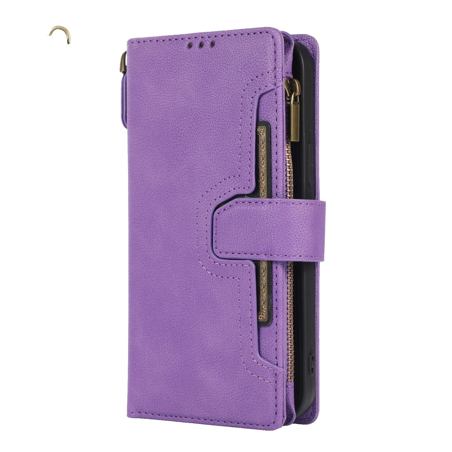 Synthetic Leather Metallic Cell Phone Wallet Cases