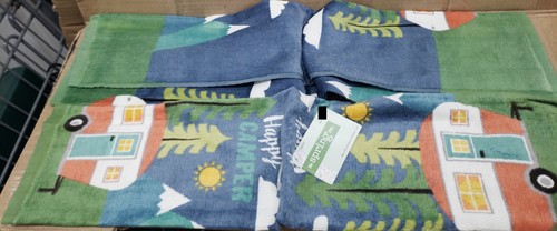 Set of 2 Same Kitchen Terry Towels (16"x26") HIKING, TRAILER,HAPPY CAMPER, Ritz - Picture 8 of 12