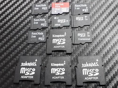 X12 Micro SD Karte + Mini Adapter Restposten Speicher SDHC 256MB 1GB 2GB 16GB SanDisk