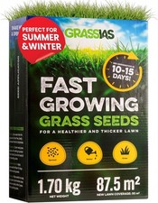 Grassias Fast Growing Grass Seed – 1.70KG Premium Quality Lawn Seed for Overseed 11.68 per kilo