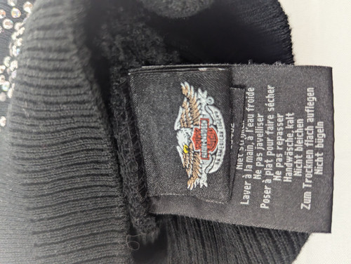 Harley Davidson Strass Totenkopf Beanie Mütze - Bild 3 von 3