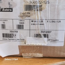 ZEBRA 2.25x1.25 (2-1/4" x 1-1/4") REMOVABLE Thermal Labels - (12) Rolls of 1000