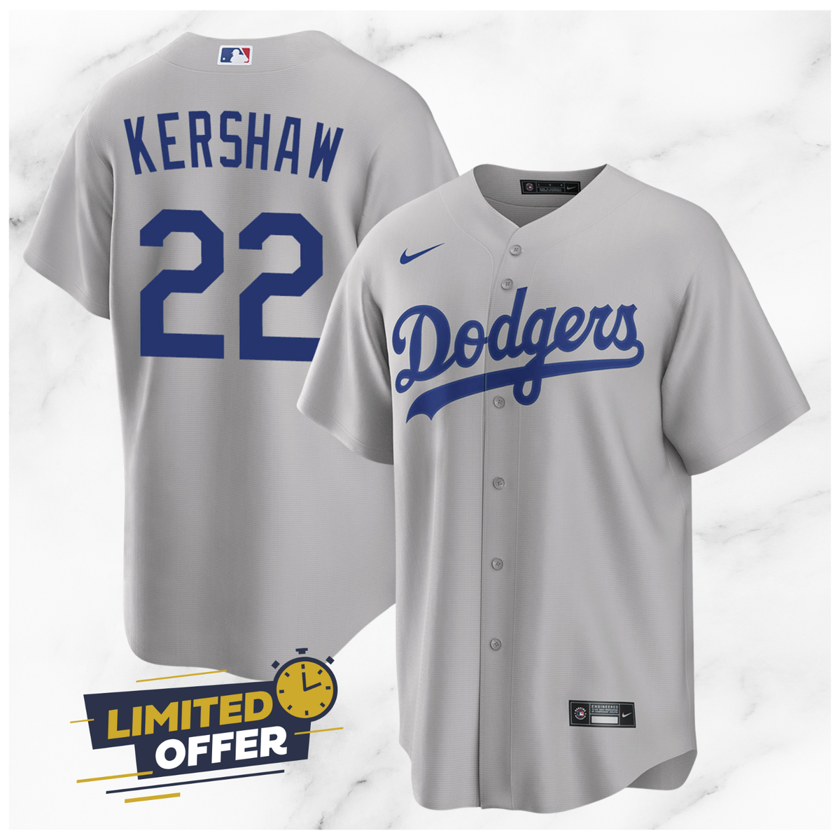 KERSHAW 22 DODGERS ユニフォーム Lサイズ Men's Dodgers #22 Clayton