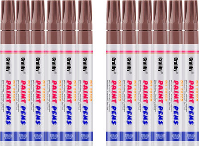 Brown Paint Markers, 12 Pack Oil-Based Waterproof Quick Dry Permanent Paint Pen