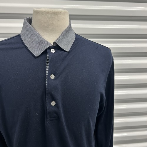 Bobby Jones Golf Motive Knopfleiste Shirt Herren Gr. Medium Langarm Polo Navy Blau - Bild 3 von 10