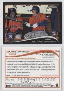 2014 Topps Chrome Black Refractor /100 George Springer #138 Rookie RC