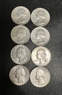 1964 D Silver Quarters Lot 8 Coins
