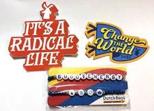 Dutch Bros Coffee Good Energy Beaded Bracelet Set & Stickers NEW