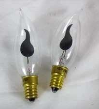Lot of 2 Vtg Aerolux Style Flicker Flame Light Bulbs Japan**SEE VIDEO**